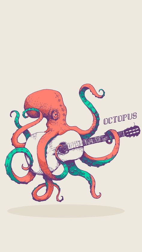 Octopus Wallpaper Aesthetic, Octopus Wallpaper Iphone, Cute Octopus Wallpaper, Mum Wallpaper, Dancing Octopus, Octopus Aesthetic, Octopus Wallpaper, Cartoon Octopus, Octopus Illustration