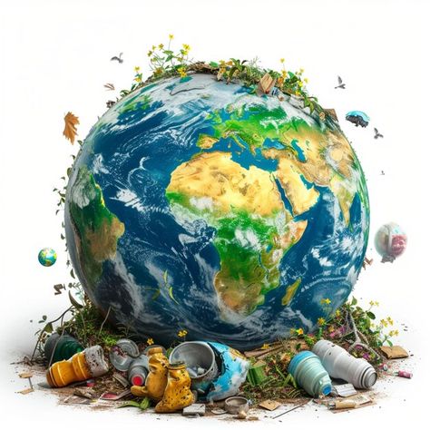 Photo poster design showing waste pollut... | Premium Photo #Freepik #photo Go Green Posters, Waste Pollution, Globe Picture, Photo Poster Design, Wildlife Day, Earth Images, World Water Day, Ocean Day, Earth Globe