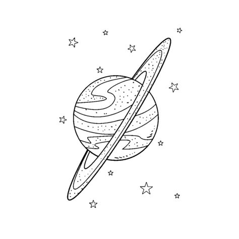 Saturn Outline Tattoo, Moon Outline Drawing, Saturn Line Art, Space Line Art, Saturn Illustration, Saturn Drawing, Esoteric Tattoo, Tree Frog Tattoos, Saturn Tattoo