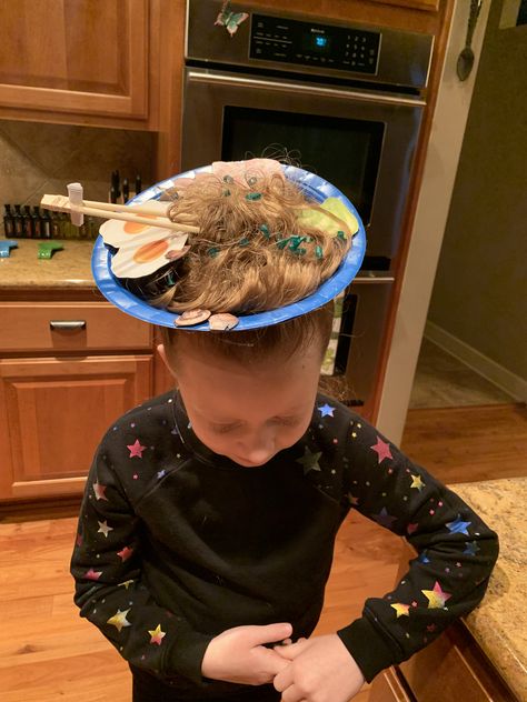 Crazy hair day Ramen noodles Ramen Crazy Hair Day, Ramen Noodle Crazy Hair Day, Wacky Hair Day Ideas For Boys, Crazy Hair Day Ideas For Boys, Boy Crazy Hair Day, Boys Crazy Hair Day Ideas, Crazy Hair For Boys, Ramen Noodle Hair, Crazy Hair Day For Boys