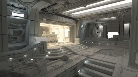 Sci-Fi Environment Modeling Tips Sci Fi Environment Concept Art, Sci Fi Space Station, Scifi Wall, Scifi Concept, Environment Modeling, Scifi Environment, Scifi City, Sci Fi Building, Spaceship Interior