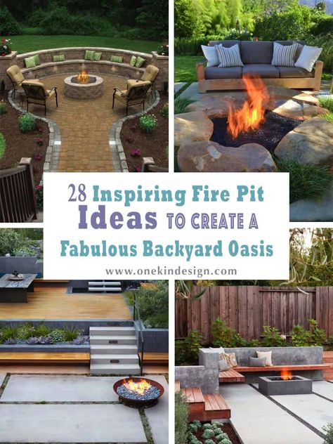 28 Inspiring Fire Pit Ideas To Create A Fabulous Backyard Oasis Backyard Patio With Fire Pit, Backyard With Fire Pit, Backyard Fireplace Ideas Lounge Areas, Fire Pit Sand Area, Raised Fire Pit Area, Elevated Fire Pit Area, Backyard Fire Pit Ideas Lounge Areas, Outdoor Fire Pit Built Into Hill, Paved Fire Pit Area Square