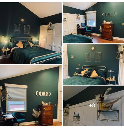 Dark everglade matte by behr Dark Everglade Behr Paint Bedroom, Behr Dark Everglade Paint Color, Behr Rainforest Green, Dark Everglade Behr Paint, Rainforest Behr Paint, Dark Everglade Behr, Green Paint Colors Bedroom, Gothic Farmhouse, Homeschool Room Design