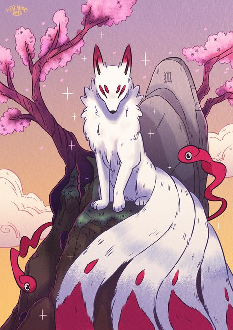 Kitsune Illustration, Japanese Kitsune, Japanese Fox, Me Time, Fox, Humanoid Sketch, Anime, Animals, Art