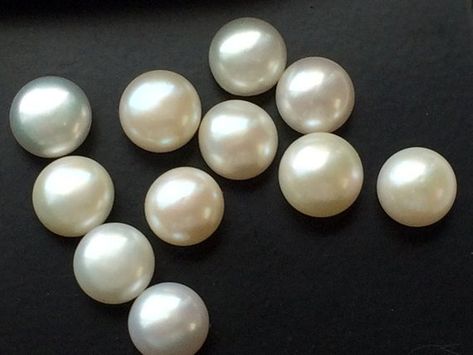 WHOLESALE Lot, 20 Pcs Pearls - Ivory Pearls, Natural Fresh Water Pearl Cabochons, Natural Pearls, Lo Loose Pearls, Diamond Quartz, Ivory Pearl, Fresh Water Pearl, How To Make Necklaces, Rough Diamond, Garnet Gemstone, Heart Beads, Pearl Size