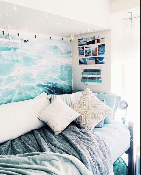 Surfer Bedroom Ideas | Surf Shack | Girls | Etsy | Dream Rooms | Decor | Surfer House | Beach Shack | Exterior | Ideas | Bedrooms | Ocean | Surfer Girl Bedroom |Surf Room |VSCO  | Boho | DIY Beach Houses | Waves | Wall Murals | Surfboard Decor | Aesthetic | Surfer Room #aesthetic  #surfshack #boho  #vsco #decor #bedroomideas Surf Room, College Bedroom, Dorm Diy, Dorm Room Diy, Beachy Room, Dorm Room Designs, Dorm Room Organization, Cute Dorm Rooms, Dorm Room Inspiration