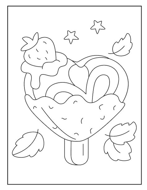 Coloring Pages Fruits, Ice Cream Coloring, Ice Cream Coloring Pages, Headband Crafts, Cute Ice Cream, Fruit Coloring Pages, Kid Friendly Crafts, Bird Coloring Pages, Baby Painting