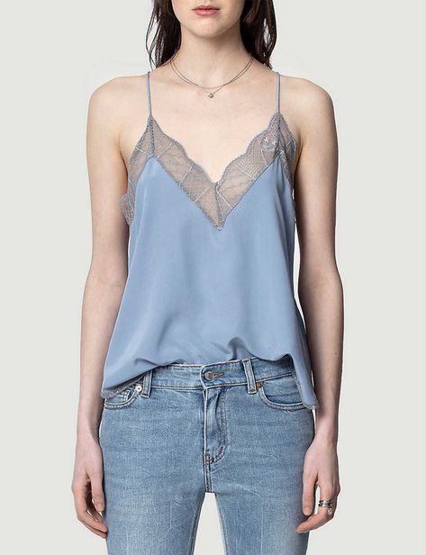 Silk Cami Top, Mock Neck Tank, Cami Nyc, Silk Cami, Silk Camisole, Tank Top Camisole, Silk Charmeuse, Zadig And Voltaire, Tailored Jacket