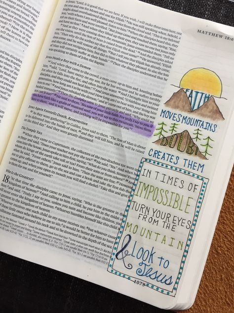 #biblejournaling #Matthew17 #FaithMovesMountains Matthew Bible Journaling, Matthew Bible, Colossians 3 15, Faith Moves Mountains, Gospel Bible, Matthew 1, Matthew 17, Journal Notes, Bible Journal Notes