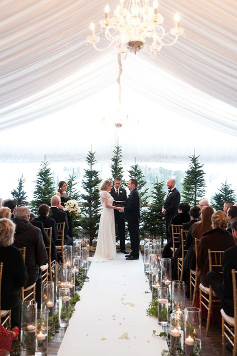 Deck The Halls: 24 Christmas Wedding Decor Ideas | OneFabDay.com Ireland Christmas Wedding Themes, Christmas Wedding Inspiration, Winter Wedding Venues, Christmas Wedding Decorations, Rustic Wedding Decorations, Wedding Ceremony Ideas, Winter Wedding Decorations, Winter Bride, Winter Wedding Inspiration