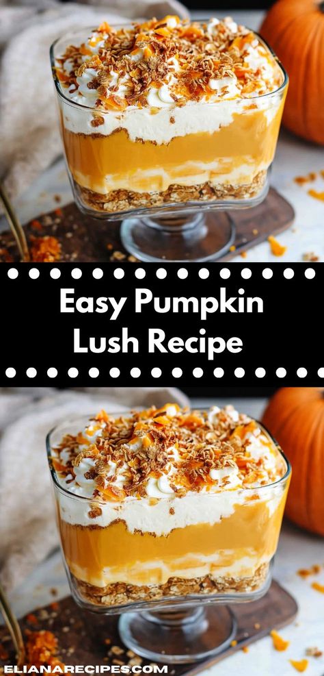 Pumpkin Lush Dessert, Pumpkin Lush, Lush Dessert, Lush Recipes, Pumpkin Pecan Pie, Pumpkin Pudding, Pumpkin Recipe, Layered Desserts, Easy To Make Desserts