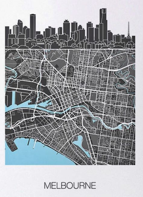 Melbourne map Melbourne Map, Maps Aesthetic, Daniil Medvedev, Melbourne Art, Apartment Bedroom, Watercolor Map, Melbourne Victoria, Old Building, Black And White Design