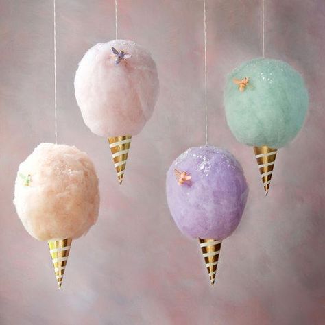 COTTON CANDY PAPER MACHE SMALL DISPLAY Cotton Candy Decor, Cotton Candy Display, Cotton Candy Cone, Cotton Candy Party, Candy Paper, Candy Decor, Pink Desserts, Candy Display, Candy Ornaments