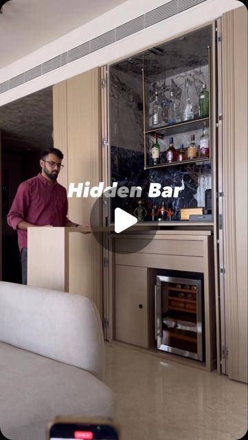 switchover studio on Instagram: "Our Scandinavian themed veneer fluted pocket doors blends seamlessly into the interiors of a hidden bar, offering a chic and discreet way to enjoy your favorite drinks #InteriorDesign #HomeBar #ElegantInteriors #DesignInspiration #veneerwardrobe   In frame - @nilkanthbharucha" Bar Pocket Doors, Hidden Kitchen Bar, Bar With Pocket Doors, Hidden Kitchen Door, Secret Bar In House, Hidden Bar Cabinet Secret Doors, Fluted Glass Pocket Door, Hidden Pocket Door, High End Pocket Door