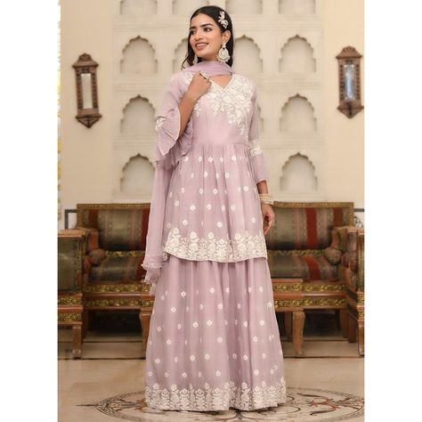 Muslin Lilac Party Wear Hand Work Readymade Sharara Suit-INR 4395 . #shararasuit #sharara #fashion #indianwedding #ethnicwear #punjabisuits #lehenga #kurti #indianfashion #onlineshopping #salwarsuit #anarkalisuits #indianwear #suits #shararadesign #dresses #kurtis #dupatta #lehngacholi #indiandresses #shararasuits #suit #patiyalasuits #salwarsuits #lehengacholi #salwarkameez #wedding #canada #uk #ethnic . Need A Help? WhatsApp +91 96247-70888 ,+91 75679-28195 https://www.wholesalesalwar.c... Lilac Party, Sharara Suit, Hand Work, Salwar Kameez, Lehenga, Party Wear