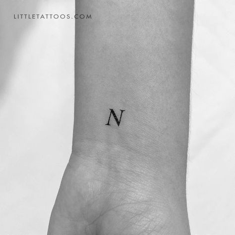 N Uppercase Serif Letter Temporary Tattoo - Set of 3 Fonts for tattoos #fontsfortattoos tattoo #tattoo tattoos #tattoos fonts #fonts font #font 9.443 Red Ink Tattoo Words, Roman Numeral Tattoo Font, Spine Tattoo Quotes, Tattoo Word Fonts, N Tattoo, Fonts For Tattoos, Tattoos Fonts, Tramp Stamp Tattoos, N Letter