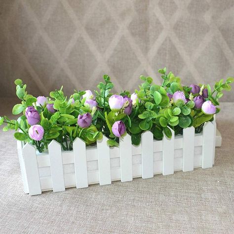 SPRING PARK Flower Pot Wooden Fence Hanging Garden Basket Planter Plant Boxes Home Decor - Walmart.com - Walmart.com Fence Plant, Garden Wedding Decor, Flower Fence, Home Garden Wedding, Fence Plants, Mini Plant Pots, Vegetable Planters, Garden Basket, Flower Window