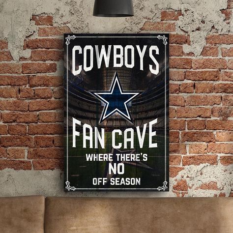 Show your Dallas Cowboys pride with themed decor perfect for any game room or fan cave. Start with a Dallas Cowboys Fans Sign, a must-have for loyal supporters, adding team spirit to your space. Enhance your game room with Game Room Wall Decor, choosing Dallas Cowboys-themed pieces for a vibrant and dedicated fan atmosphere. Fan Cave Canvas Wall Art brings an artistic touch to your space, ideal for showcasing your passion for the team.  Click here for more stunning Passion and Hobbies Signs: htt Dallas Cowboys Room, Dallas Cowboys Game, Game Room Wall Decor, Dallas Cowboys Fans, Sports Signs, Man Cave Signs, Fan Cave, Handmade Sign, Game Room Decor