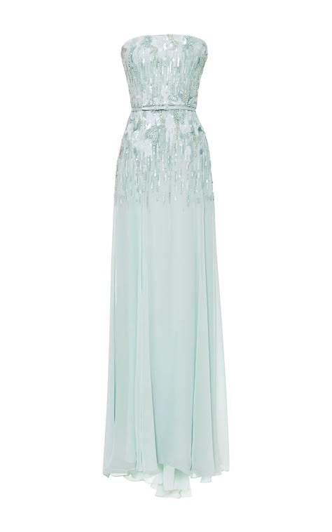 Mint Strapless Embroidered ($9,800) Gown by Elie Saab for Preorder on Moda Operandi Mint Gown, Elie Saab Resort, Hoco Court, Gorgeous Gowns, Elie Saab, Looks Vintage, Beautiful Gowns, Modern Fashion, Fancy Dresses