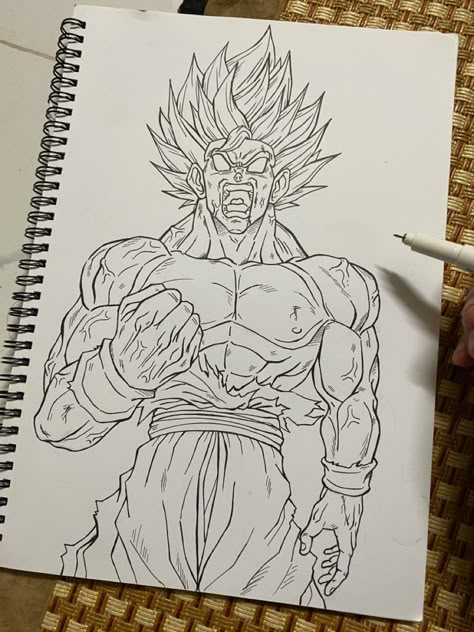 Drawing Of Dragon Ball Z, Goku Drawing Sketch, Goku Art Drawings, Dbz Sketch, Dragon Ball Drawing, Goku Sketch, Draw Goku, Dragon Ball Vegeta, Dbz Drawings