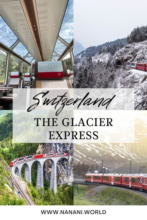 Glacier Express in Switzerland Glacier Express Switzerland Trains, Glacier Express Switzerland, Switzerland Tourist Attractions, Mindful Travel, Glacier Express, Switzerland Tour, Train Route, Rhine River, St Moritz