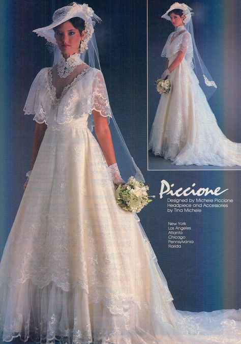 From Modern Bride Dec 1982/Jan 1983 Wedding Dresses Not White, Retro Wedding Gown, Vintage Wedding Dress 1970s, 1970s Wedding Dress, Wedding Dresses 50s, Discount Wedding Dresses, Wedding Dress Store, Pnina Tornai, Vintage Weddings