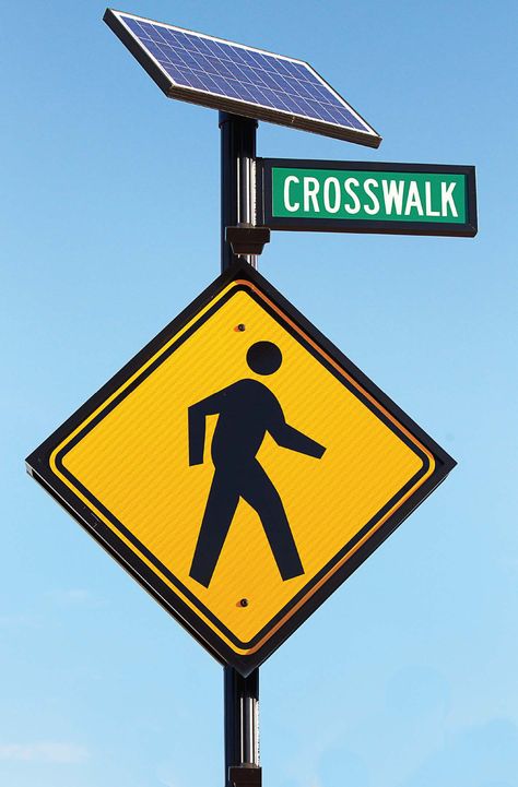 Technology improves crosswalk safety: Remember jaywalking as a kid? Well, outside of that dangerous little practice being against the law, crossing the street has gotten a lot more sophisticated. | #themunicipal | #planning #crosswalk #traffic #walking #safety Corporate Talk, Traffic Sign Boards, God Verses, Look Both Ways, Improve Drawings, Crossing The Street, Pedestrian Safety, Sign System, Art Worksheets