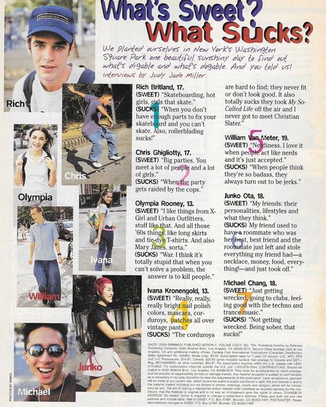 🗃️ [fashion friday archive] Sassy Magazine December 1995 #90sfashion #sassymagazine 90s Magazine Layout, 90s Catalog, Vogue Book, Sassy Magazine, Rookie Magazine, Vintage Yearbook, Y2k Magazine, School Newspaper, Yearbook Spreads