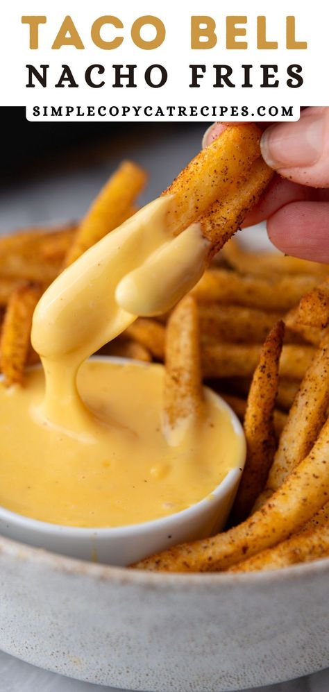 This copycat Taco Bell Nacho Fries recipe is the best way to satisfy your savory cravings! Made with the perfect blend of seasonings and homemade nacho cheese sauce, these delicious fries are a great addition to any meal or just on their own! Nacho Fries Recipe, Taco Bell Nacho Fries, Homemade Nacho Cheese, Savory Cravings, Homemade Nacho Cheese Sauce, Copycat Taco Bell, Nacho Fries, Cajun Chicken Pasta Recipes, Yummy Fries