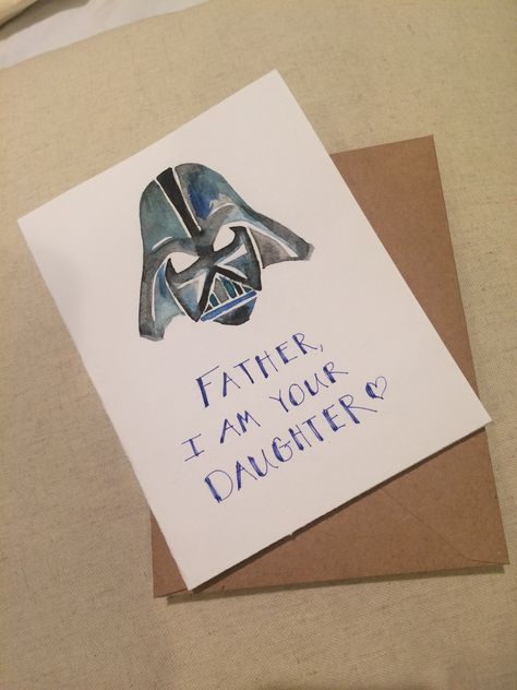 Father Day Card Ideas From Daughter, Water Colour Fathers Day Card, Painted Fathers Day Cards, Aesthetic Fathers Day Card Ideas, Fathers Day Cards Homemade Daughters, Fathers Day Painting From Daughter, Father’s Day Watercolor Painting, Watercolour Fathers Day Cards, Watercolor Fathers Day Card Ideas