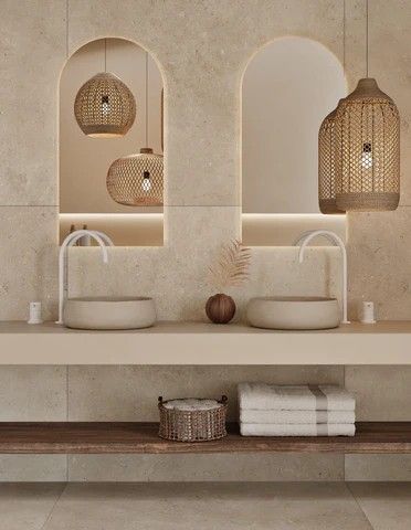 Ibiza Bathroom, Ibiza Interior Design, Boutique Bathroom, Nood Co, Bathroom Basins, Mediterranean Interior, Serene Bathroom, Roatan, Belek