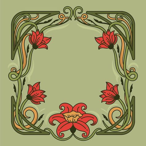 Free Vector | Free vector hand drawn art nouveau frame and borders ornament collection Art Nouveau Frame, Fleurs Art Nouveau, Illustration Art Nouveau, Design Art Nouveau, Graphic Design Style, Art Nouveau Illustration, Art Nouveau Flowers, Art Deco Floral, Art Nouveau Floral