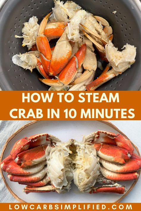 Cooking Dungeness Crab, Blue Crab Recipes, Dungeness Crab Legs, Steamed Crab Legs, Dungeness Crab Recipes, Legs At Home, Cooking Crab, Crab Legs Recipe, Steamed Crabs