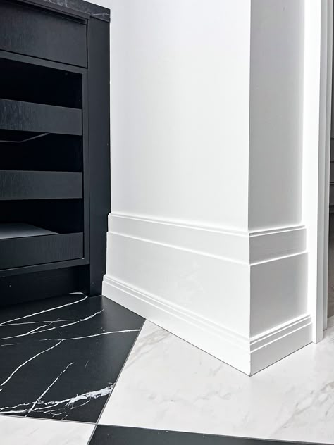 Create custom designs and sizes for your baseboard Farmhouse Baseboards, Crown Molding Bathroom, Shoe Moulding, Baseboard Styles, Molding Ceiling, Trim Moulding, Baseboard Trim, Baseboard Molding, Custom Matches