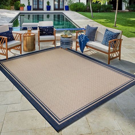 darkblue 1 Blue Outdoor Rug, Sisal Rugs, Simple Borders, Outdoor Rugs Patio, Natural Sisal, Outdoor Area Rug, Indoor Outdoor Area Rugs, Outdoor Rug, Outdoor Area Rugs