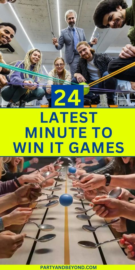 Get ready for some serious fun with these 24 trendy Minute to Win It games you must try in 2024! From fast-paced challenges to hilarious competitions, these games are perfect for parties, team-building events, or family gatherings. Keep the excitement high and the laughter rolling with these must-try games this year! #MinuteToWinIt #PartyGames #2024Fun #TeamBuilding #TrendingGames Team Building Fun Activities, Crystal Maze Games At Home, Virtual Team Building Games For Coworkers, Games For Getting To Know Each Other, Competition Party Games, Team Building Competition Games, Fun Games To Play With Coworkers, Hilarious Minute To Win It Games, Camping Minute To Win It Games