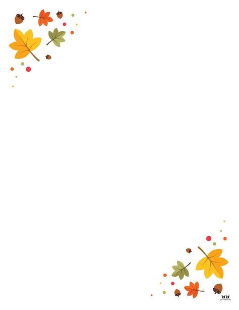 Choose from 20 unique fall page borders and frames for the perfect seasonal paper for anything you might need it for! 100% FREE. Print from home! Fall Boarder Designs, Thanksgiving Borders And Frames, Thanksgiving Border, Autumn Border, Autumn Border Frame, Autumn Leaves Border Design, Graduation Album, Autumn Frame, Frame Ribbon