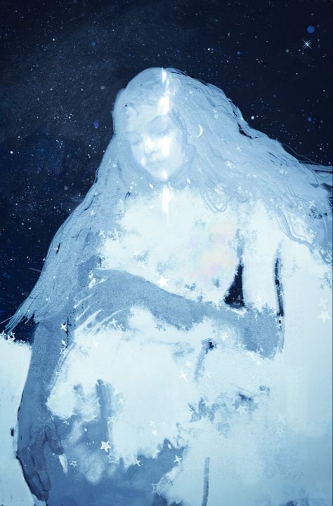 Ethereal Winter Aesthetic, Ice Witch, Ethereal Blue, Blue Woman, Blue Drawings, Snow Fairy, Snow Angel, Cool Sketches, Art Style Inspiration