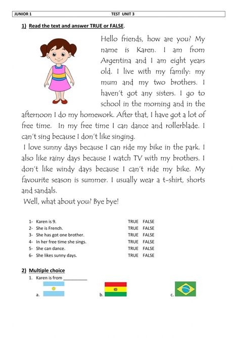 Grade 4 English Worksheets Reading Comprehension, Free Time Activities Worksheets, English Story For Grade 1, Comprehension For Grade 5 In English, Weather Reading Comprehension Worksheets, Grade 4 English Worksheets With Answers, Special Education Worksheets, Grade 1 Reading, First Grade Reading Comprehension