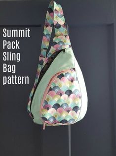 Sew your own sling backpack. This backpack sewing pattern makes a great one shoulder crossbody backpack that is comfy to wear or carry. There are so many zipper pockets that there is a special space for everything you want to carry in this crossbody bag. Sewing pattern for a backpack. Crossbody bag sewing pattern. #SewABag #BagSewingPattern #SewABackpack #BackpackSewingPattern Sling Bag Pattern, Backpack Pattern Sewing, Backpack Sewing, Sew Ins, Modern Bag, Backpack Pattern, Bag Patterns To Sew, Purse Patterns, Sewing Gifts