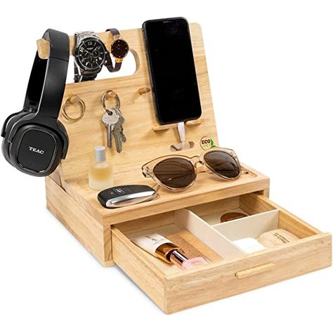 BarvA Wood Docking Station Tray Cell Phone Smartwatch Holder Men Charging Accessory Nightstand Father Mobile Base Gadget Organizer Dresser Wallet Storage Anniversary Birthday Graduation Gift : Amazon.ca: Electronics Bedside Table Organization, Man Desk, Nightstand Organizer, Wooden Phone Holder, Wood Docking Station, Wood Phone Stand, Phone Docking Station, Bedside Organizer, Wooden Docking Station