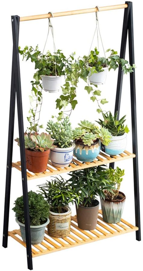 Flower Stand Ideas Indoor, Pot Shelves, Plants Rack Outdoor, Planter Shelves, Pot Organizer, Hanging Plant Stand, Planter Shelf, Pot Display, Garden Rack