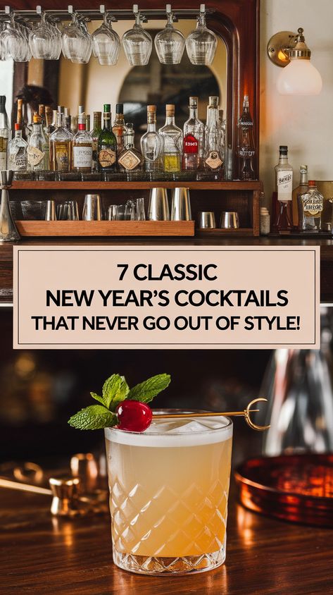 7 Classic New Year's Cocktails That Never Go Out of Style! The Best Cocktail Recipes, New Years Eve Cocktails For A Crowd, Cocktails To Order At A Bar, Good Bar Drinks, New Years Martini Recipes, Shaken Cocktail Recipes, Coctails Recipes Classic, Simple New Year’s Eve Cocktail, New Year Drinks Cocktails