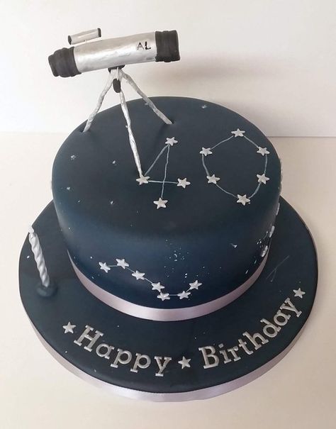 Cake Design For Men, Astronomy Telescope, 18th Cake, Galaxy Cake, Chocolate Cake Decoration, Car Cake, Pretty Birthday Cakes, Cakes For Men, Cake Board