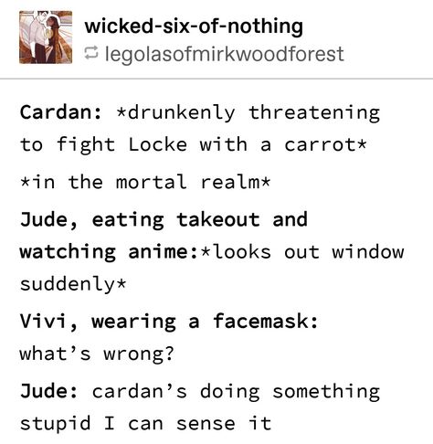 Fight Locke with a carrot - The Cruel Prince Locke From The Cruel Prince, Locke Cruel Prince Fanart, Locke Cruel Prince, A Cruel Prince, Jude X Cardan, Prince Meme, Jude Cardan, Prince Quotes, Holly Black Books