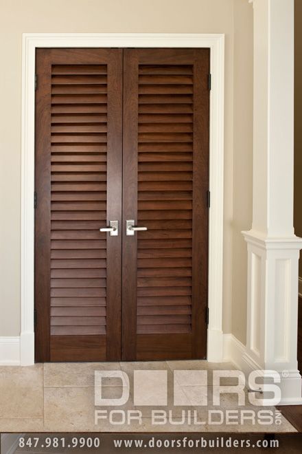 Custom Double Louvre Door For Interior Custom Wood Interior Doors - from Doors For Builders, Inc. Eclectic Interior Doors, Custom Bifold Closet Doors, Custom Closet Doors, Wood Closet Doors, Mahogany Wood Doors, Louvre Doors, White Interior Doors, Solid Wood Entry Doors, Custom Interior Doors