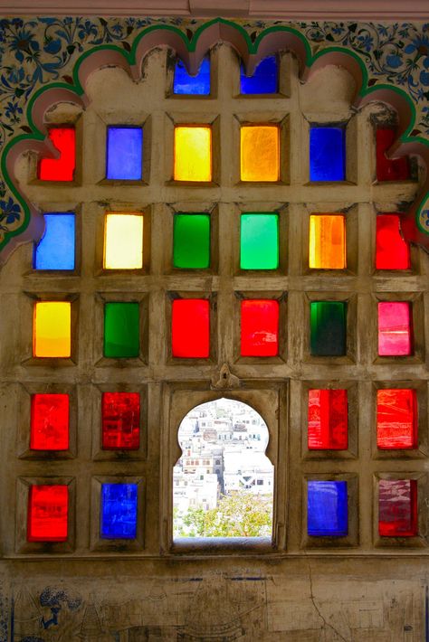 Coloured Window | Flickr - Photo Sharing! Beautiful Windows, Udaipur, Beautiful Doors, Over The Rainbow, World Of Color, Color Of Life, Stained Glass Windows, Mosaic Glass, Glass Window