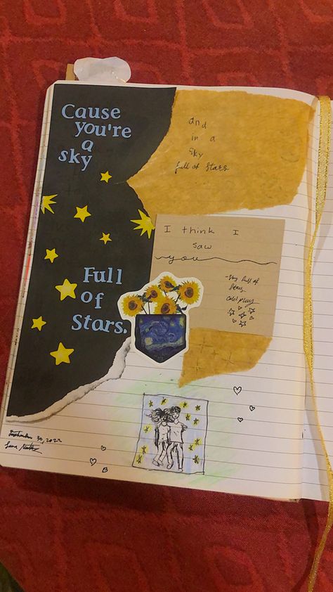 “Sky full of stars” -coldplay #coldplay #aesthetic #scrapbooking #stars Scrapbook Tickets Ideas, Coldplay Sky Full Of Stars, Sky Full Of Stars Coldplay, Coldplay Aesthetic, Coldplay Tickets, Coldplay Art, Aesthetic Scrapbooking, Coldplay Songs, Vip Ticket