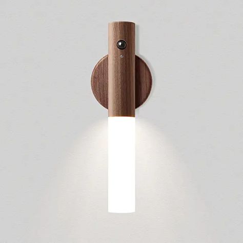 LANDGOO Motion Sensor Night Lights Magnet Body Sensor Hallway Night Lights Rechargeable Led Light Portable Stairway Night Lights Wooden Wall Sconce Battery Powered Cabinet Lights(Walnut Wood 1PC) - - Amazon.com Stairway Lighting, Portable Walls, Automatic Soap Dispenser, Sensor Night Lights, Wooden Light, Rechargeable Light, Hallway Lighting, Motion Sensor Lights, Bedside Lighting