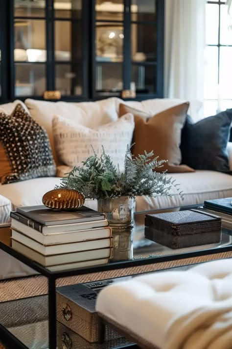 Effortless Elegance: How to Style a Coffee Table with These 9 Easy Ideas Style A Coffee Table, Coffee Table Display, Chic Living Room Decor, Modern Shabby Chic, Snug Room, Living Room Design Inspiration, Coffee Table Styling, Beautiful Books, Decorating Style